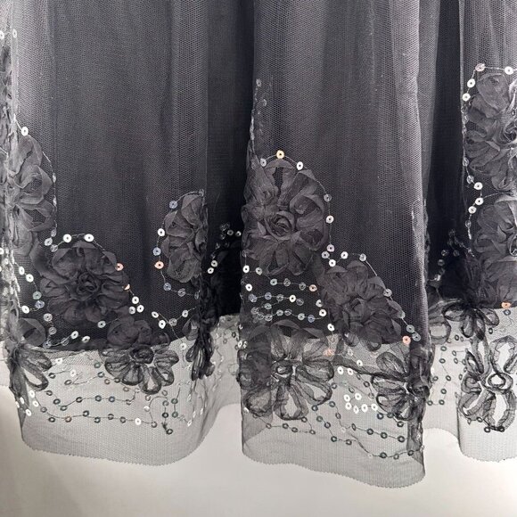 Knitworks Girls White & Black Sleeveless Dress 16 1/2 Necklace Tulle Holiday - Picture 9 of 12